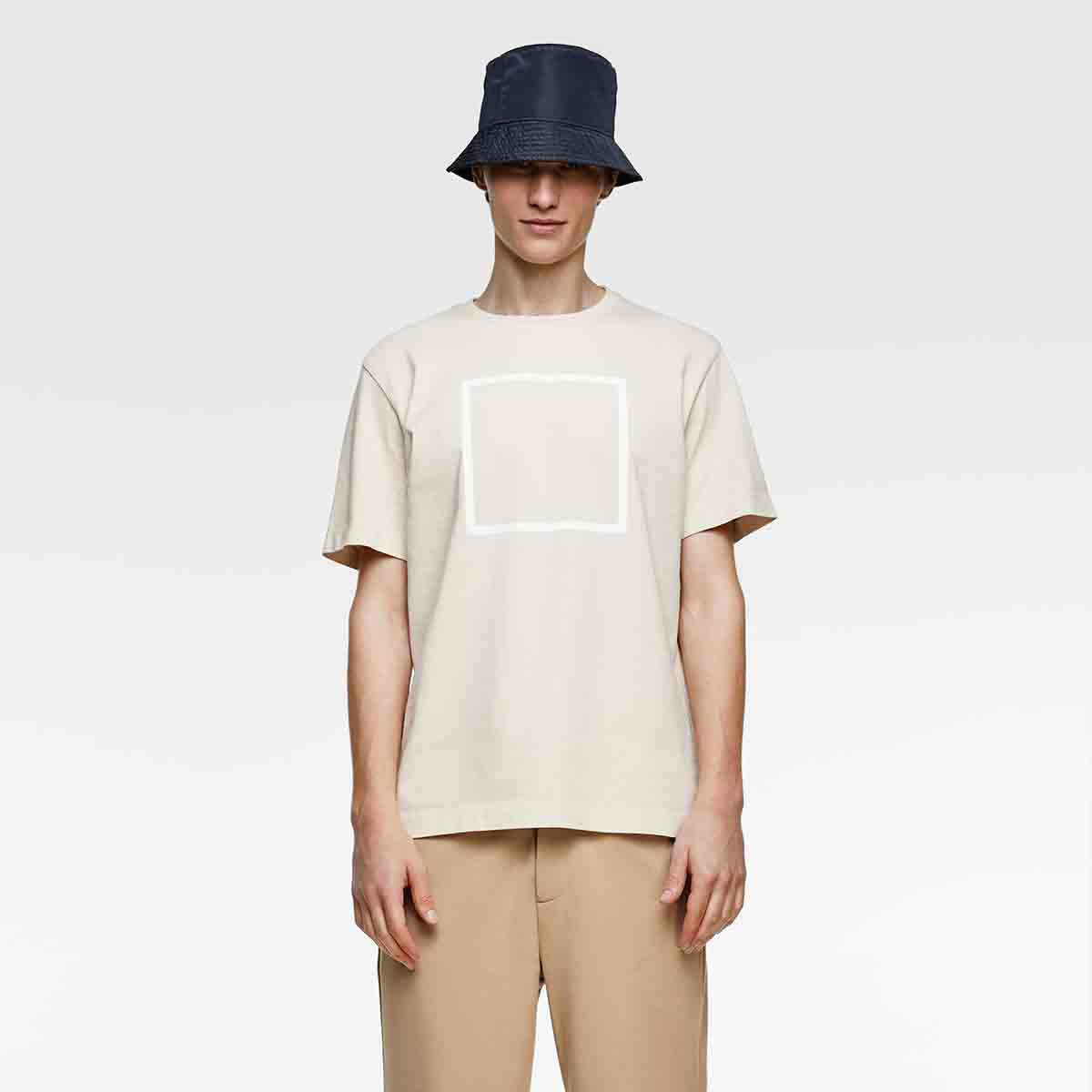 Cream Square Shirt - Ảnh 2