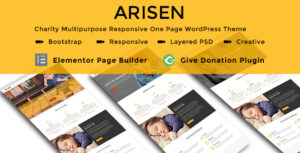 ARISEN - Chủ đề WordPress đa năng đáp ứng một trang cho tổ chức từ thiện