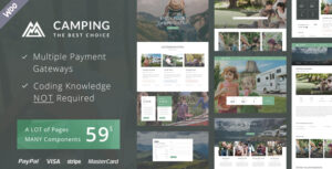 Camping Village - Khu cắm trại Caravan Lều đi bộ đường dài Chỗ ở WordPress Theme