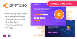 Cryptoigo - Chủ đề WordPress về tiền điện tử với Elementor Page Builder