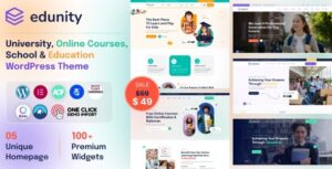 Edunity – Chủ đề WordPress về trường đại học, khóa học trực tuyến, trường học và giáo dục