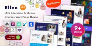 Ellen - LMS Giáo dục & Khóa học trực tuyến Huấn luyện Elementor WordPress Theme