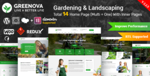 Greenova - Chủ đề WordPress về làm vườn và cảnh quan