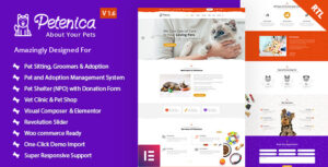 Petenica: Chủ đề WordPress về dịch vụ chăm sóc thú cưng và nhận nuôi
