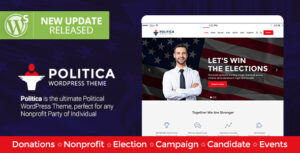 Politica - Chủ đề WordPress về ứng cử viên và đảng phái chính trị hiện đại