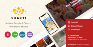 Shakti - Chủ đề WordPress cho Đền thờ & Nhà thờ Krishna