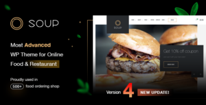 Soup - Chủ đề WP về nhà hàng và thực phẩm trực tuyến