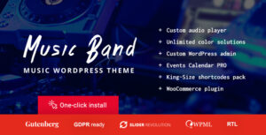 Sự kiện trực tiếp của ban nhạc và câu lạc bộ khiêu vũ WordPress Theme