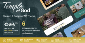 Temple of God - Chủ đề WordPress về tôn giáo và nhà thờ