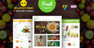 Thực phẩm Trái cây - Nông trại hữu cơ, Chủ đề WordPress WooCommerce đáp ứng RTL tự nhiên