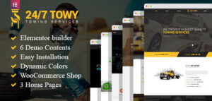 Towy - Dịch vụ kéo xe ô tô khẩn cấp và hỗ trợ bên đường WordPress theme