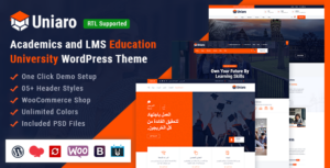 Uniaro - Chủ đề WordPress LMS về học thuật và giáo dục