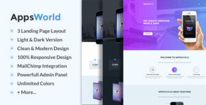 AppsWorld - Chủ đề trang đích ứng dụng đáp ứng