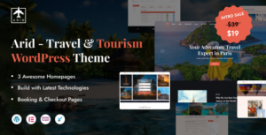 Arid - Chủ đề WordPress Elementor Đặt phòng Du lịch & Lữ hành