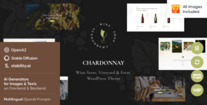 Chardonnay - Chủ đề WordPress về cửa hàng rượu vang & vườn nho