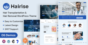 Hairise - Chủ đề WordPress về cấy ghép tóc và triệt lông