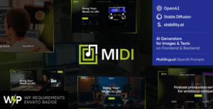 Midi - Chủ đề WordPress về âm thanh và âm nhạc