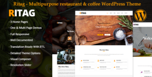 Nhà hàng thực phẩm cà phê pizza quán cà phê WordPress Theme rtl