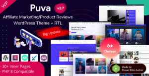 Puva - Đánh giá sản phẩm liên kết & blog trực tuyến Elementor WordPress Theme