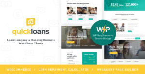 QuickLoans | Chủ đề WordPress cho công ty cho vay & doanh nghiệp ngân hàng