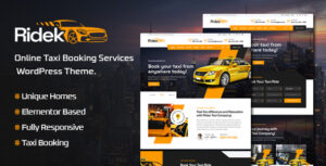 Ridek - Dịch vụ đặt xe taxi trực tuyến Theme WordPress