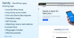 SANDYWP - Chủ đề WordPress cho trang đích ứng dụng