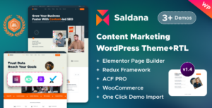 Saldana - Dịch vụ tiếp thị nội dung & viết quảng cáo Chủ đề WordPress Elementor