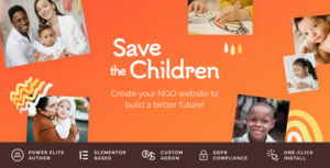 Save the Children - Chủ đề WordPress từ thiện với các khoản quyên góp