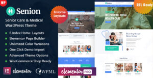 Senion - Chủ đề WordPress chăm sóc người cao tuổi
