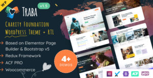 Traba - Chủ đề WordPress Elementor cho Quỹ từ thiện & Quyên góp