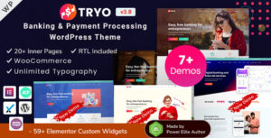 Tryo - Ngân hàng, Chuyển tiền & Trao đổi tiền tệ Chủ đề WordPress Elementor