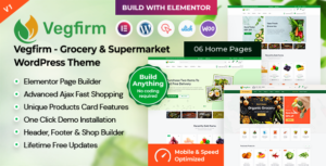 Vegfirm - Chủ đề WordPress cho cửa hàng tạp hóa & siêu thị