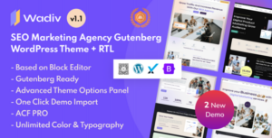 Wadiv - Chủ đề WordPress Gutenberg cho Cơ quan Tiếp thị SEO