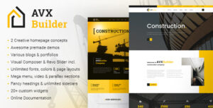 AVXBuilder - Chủ đề WordPress kinh doanh xây dựng