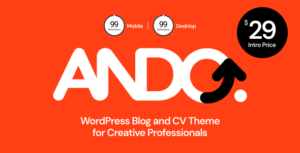 Ando - Chủ đề CV và blog WordPress được tối ưu hóa hiệu suất dành cho các chuyên gia sáng tạo