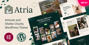 Atria - Chủ đề WordPress từ thiện động vật & nơi trú ẩn