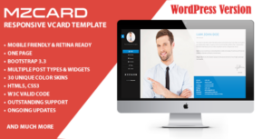 Chủ đề WordPress MilZinCard Sơ yếu lý lịch / CV & Portfolio vCard
