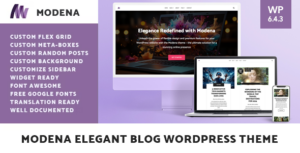 Chủ đề WordPress trang nhã của Modena