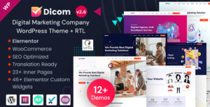 Dicom - Khởi nghiệp CNTT & Dịch vụ tiếp thị SEO Elementor WordPress Theme
