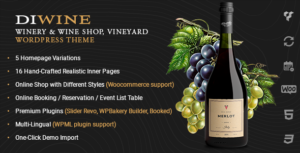 Diwine - Nhà máy rượu & cửa hàng rượu, chủ đề WordPress về vườn nho