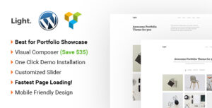 Light - Chủ đề danh mục đầu tư WordPress tối giản
