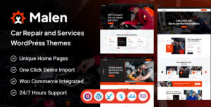 Malen - Chủ đề WordPress Dịch vụ & Sửa chữa Ô tô