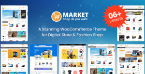 Market - Cửa hàng kỹ thuật số & Cửa hàng thời trang WooC Commerce WordPress Theme