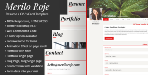 Merilo Roje – Chủ đề WordPress Sơ yếu lý lịch / CV