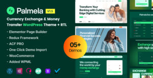 Palmela - Chủ đề WordPress về phần tử chuyển tiền và ngân hàng trực tuyến