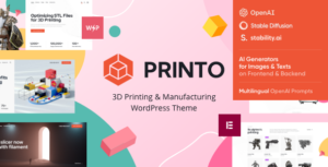 Printo - Chủ đề WordPress Sản xuất & In 3D