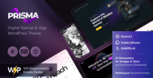 Prisma - Chủ đề WordPress về khởi nghiệp và ứng dụng kỹ thuật số + AI