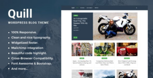 Quill Blog - Chủ đề WordPress tối giản đáp ứng