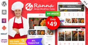 Ranna - Chủ đề WordPress về Công thức & Thực phẩm + RTL