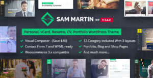 Sam Martin - Chủ đề WordPress Sơ yếu lý lịch vCard cá nhân